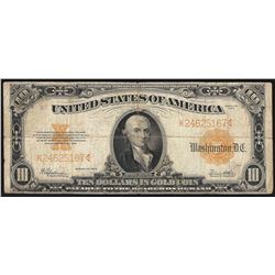 1922 $10 Gold Certificate Note