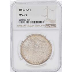 1886 $1 Morgan Silver Dollar Coin NGC MS63