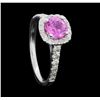 Image 4 : 14KT White Gold 1.24ct Pink Sapphire and Diamond Ring