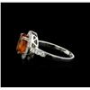 Image 3 : 14KT White Gold 3.50ct Mandarin Spessartite and Diamond Ring