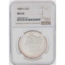 1880-S $1 Morgan Silver Dollar Coin NGC MS64