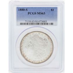 1880-S $1 Morgan Silver Dollar Coin PCGS MS63