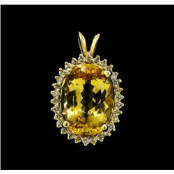 14KT Yellow Gold Imperial Topaz and Diamond Pendant