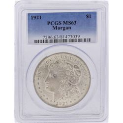 1921 $1 Morgan Silver Dollar Coin PCGS MS63