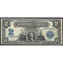 1899 $2 Mini Porthole Silver Certificate Note