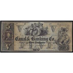 1800s $5 Canal Banking Co. New Orleans Obsolete Bank Note