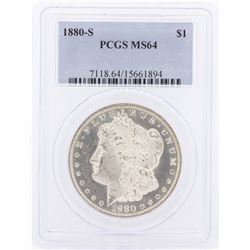 1880-S $1 Morgan Silver Dollar Coin PCGS MS64