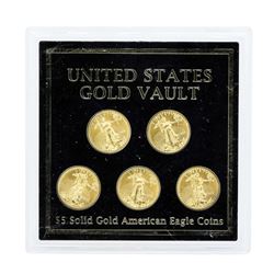 Lot of (5) 2016 $5 American Gold Eagle Coins