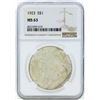 Image 1 : 1923 $1 Peace Silver Dollar Coin NGC MS63
