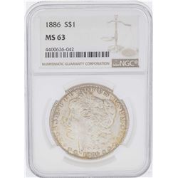 1886 $1 Morgan Silver Dollar Coin NGC MS63