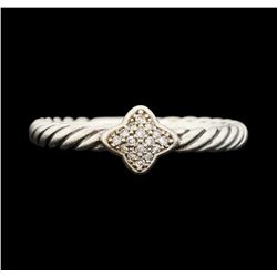 David Yurman .925 Silver 0.10ctw Diamond Quad Stack Ring
