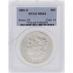 1881-S $1 Morgan Silver Dollar Coin PCGS MS64
