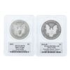 Image 2 : Lot of (2) 2015 & 2015-W $1 American Silver Eagle Coins PCGS MS70 & PR70DCAM