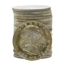Roll of (20) 1954-D Brilliant Uncirculated Franklin Half Dollars
