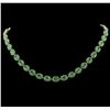 Image 1 : 14KT Yellow Gold 26.64ctw Emerald and Diamond Necklace