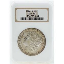 1884-S $1 Morgan Silver Dollar Coin NGC AU50