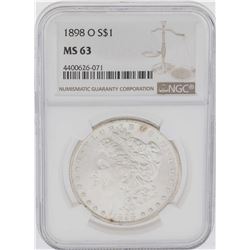 1898-O $1 Morgan Silver Dollar Coin NGC MS63