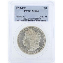 1893-CC $1 Morgan Silver Dollar Coin PCGS MS64