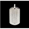 Image 2 : 14KW Pave Set Black and White Round Diamond Dog tag Necklace