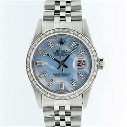 Rolex Mens Stainless Steel 1.00ctw Diamond Datejust Wristwatch