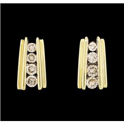 14KT Yellow Gold 0.40ctw Diamond Bar-Style Earrings