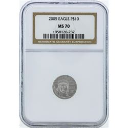 2005 $10 American Platinum Eagle Coin NGC MS70