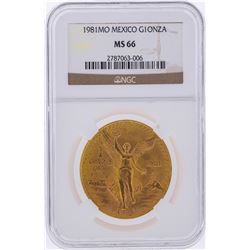 1981MO 1 Onza Mexico Gold Coin NGC Graded MS66