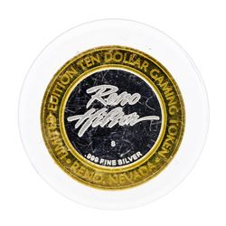 .999 Silver Reno Hilton $10 Casino Gaming Token Limited Edition