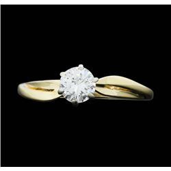 14KT Yellow Gold 0.51ct Round Cut Diamond Ring