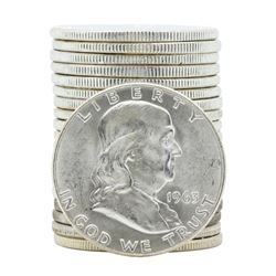 Roll of (20) 1963 Brilliant Uncirculated Franklin Half Dollar Coins