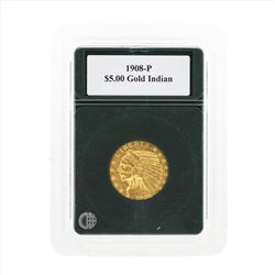 1908-P $5 Indian Head Half Eagle Gold Coin