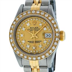 Rolex 18KT Two Tone 0.70ctw Diamond Datejust Ladies Wristwatch