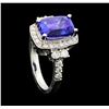 Image 4 : 14KT White Gold 4.00ct Tanzanite and Diamond Ring
