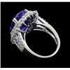 Image 3 : Platinum 11.44ct GIA Certified Tanzanite and Diamond Ring