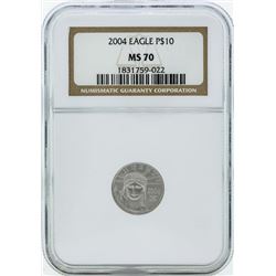 2004 $10 American Platinum Eagle Coin NGC MS70
