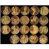 Image 1 : (19) 24K Gold Plated Sterling Silver 2 oz Coins 100 Greatest Masterpieces