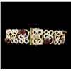 Image 3 : SILVER 15.80ctw Ruby and Diamond Bracelet