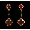 Image 1 : 14KT Yellow Gold Ladies Quartz Four Leaf Clover Earrings