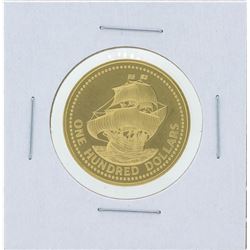 1975 $100 Barbados 350th Anniversary Gold Coin