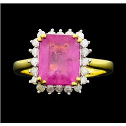 SILVER 4.22ct Ruby and Diamond Ring