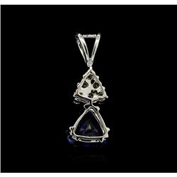 14KT White Gold 1.01ct Blue Sapphire and Diamond Ring