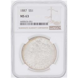 1887 $1 Morgan Silver Dollar Coin NGC MS63