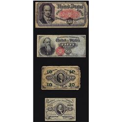Lot of (4) U.S. Fractional Currency Note