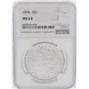 Image 1 : 1896 $1 Morgan Silver Dollar Coin NGC MS63