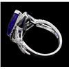 Image 3 : Platinum 6.41ct Tanzanite and Diamond Ring