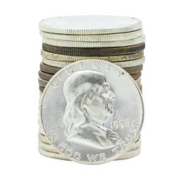 Roll of (20) 1958 Brilliant Uncirculated Franklin Half Dollar Coins