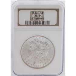 1887 $1 Morgan Silver Dollar Coin NGC MS64