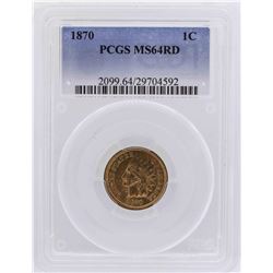 1870 Indian Head Penny Coin PCGS MS64RD