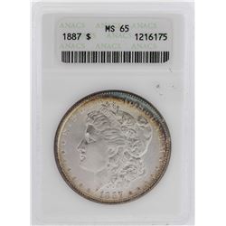 1887 $1 Morgan Silver Dollar Coin ANACS MS65