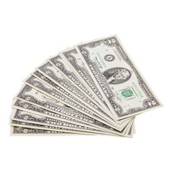 District Set of (12) 1976 $2 Bicentennial Federal Reserve Notes